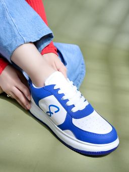 Shoetopia - Smart Casual Trendy Blue Sneakers for Women