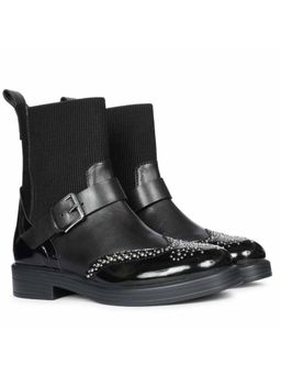 Saint G - Women Black Leather Buckle Boots