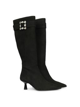 Saint G - Women Black Leather Long Casual Boots