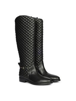 Saint G - Women Black Leather Long Casual Boots