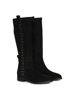 Saint G - Women Black Leather Long Casual Boots
