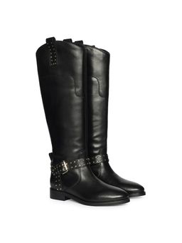 Saint G - Women Black Leather Buckle Boots