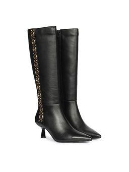 Saint G - Women Black Leather Long Casual Boots