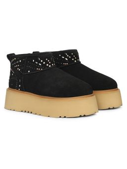 Saint G - Women Black Suede Leather Casual Boots