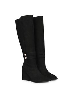 Saint G - Women Black Leather Long Casual Boots