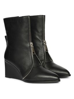 Saint G - Women Black Leather Wedge Casual Boots