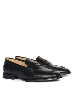 Saint G - Women Black Croco Leather Loafers