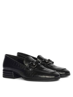 Saint G - Women Black Croco Leather Loafers
