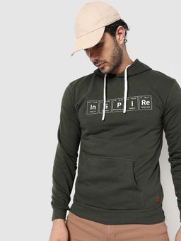 Campus Sutra - Typography Print Hoodie Kangaroo Pocket