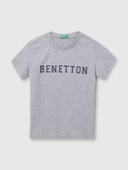 United Colors of Benetton - Graphic T-shirt- Grey