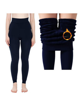 BRACHY - Navy Blue Winter Warm Full Legs Thigh High Thermal Pantyhose Stocking