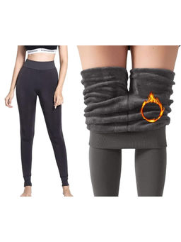 BRACHY - Grey Winter Warm Full Legs Thigh High Thermal Pantyhose Stocking