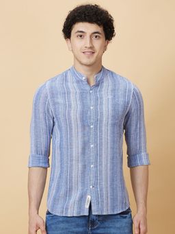 Being Human - Men Ice Blue Stripes Shirt