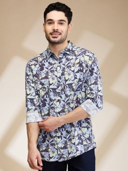 Being Human - Men Blue Printed Shirt