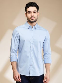 Being Human - Men Sky Blue Solid Shirt