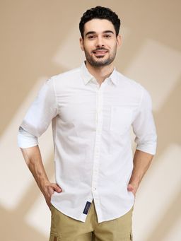Being Human - Men White Solid Shirt