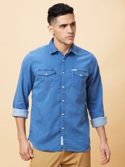 Being Human - Men Blue Solid Shirt