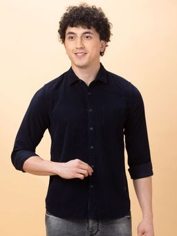 Being Human - Men Navy Blue Solid Shirt