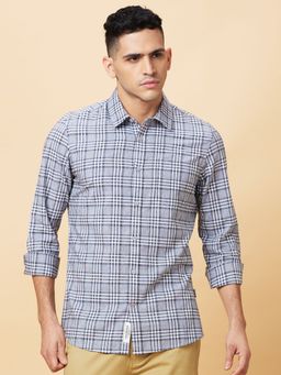 Being Human - Men Blue and White Checks Shirt