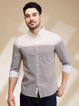Being Human - Men Grey and White Colorblock Shirt