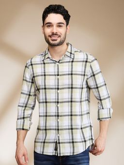 Being Human - Men Beige Checks Shirt