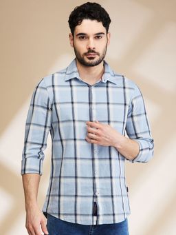 Being Human - Men Blue Stone Checks Shirt