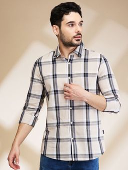 Being Human - Men Beige Checks Shirt