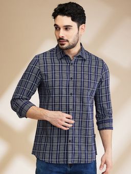 Being Human - Men Navy Blue Checks Shirt