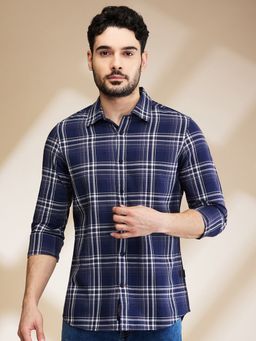 Being Human - Men Navy Blue Checks Shirt