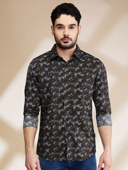 Being Human - Men Brown and Olive Printed Shirt