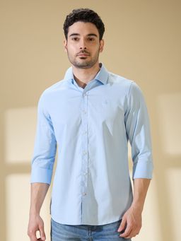 Being Human - Men Sky Blue Solid Shirt