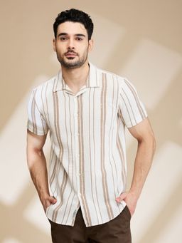 Being Human - Men Beige Stripes Shirt