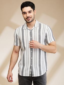 Being Human - Men Dark Grey Stripes Shirt