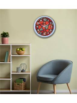 Olive Tree - Geometric Plastic Wall Clock - Red
