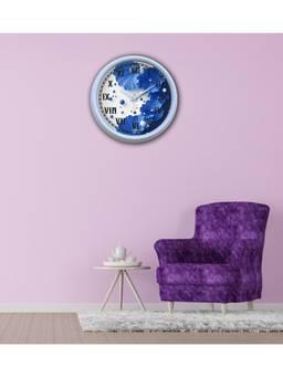 Olive Tree - Floral Plastic Wall Clock - Blue