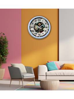 Olive Tree - Floral Plastic Wall Clock - Black