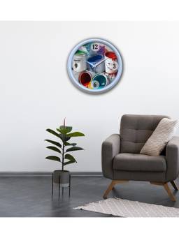 Olive Tree - Graphic Plastic Wall Clock - Multi-Color