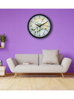Olive Tree - Floral Plastic Wall Clock - White