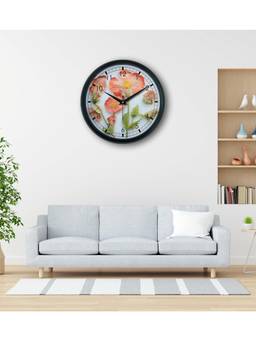 Olive Tree - Floral Plastic Wall Clock - Orange