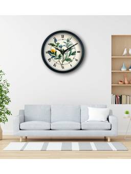 Olive Tree - Floral Plastic Wall Clock - Cream