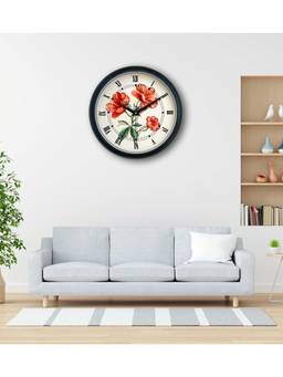 Olive Tree - Floral Plastic Wall Clock - Cream