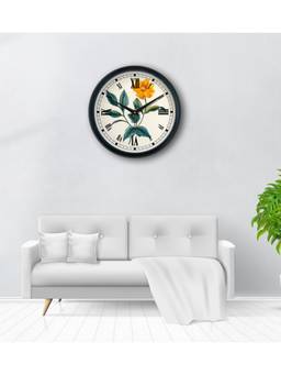 Olive Tree - Floral Plastic Wall Clock - Yellow