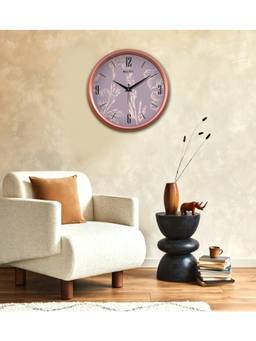 Olive Tree - Floral Plastic Wall Clock - Purple