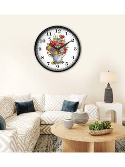 Olive Tree - Floral Plastic Wall Clock - Multi-Color