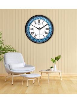 Olive Tree - Floral Plastic Wall Clock - Blue