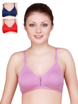 Floret - Pack Of 3 Solid T Shirt Bra - Multi-Color