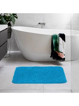 OBSESSIONS - Anit-Skid Textured Polyester Bath Mat, Teal