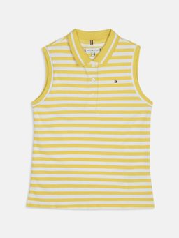 Tommy Hilfiger - Girls Striped Regular Fit Cotton Polo T-Shirt