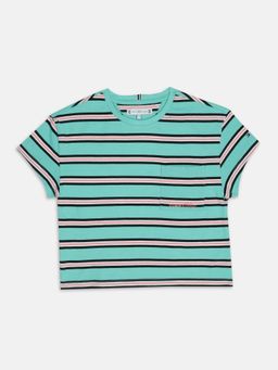 Tommy Hilfiger - Girls Striped Regular Fit Cotton T-Shirt