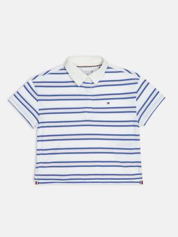 Tommy Hilfiger - Girls Striped Regular Fit Cotton Polo T-Shirt